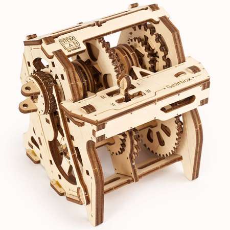 Сборная деревянная модель UGEARS Коробка передач STEM 3D-пазл механический конструктор