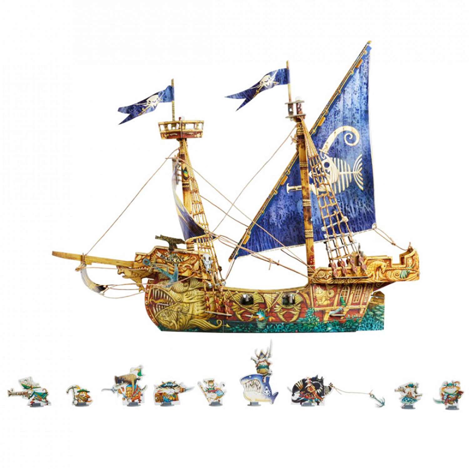 Игрушка из картона Умная бумага Пиратский корабль 550 550 - фото 2