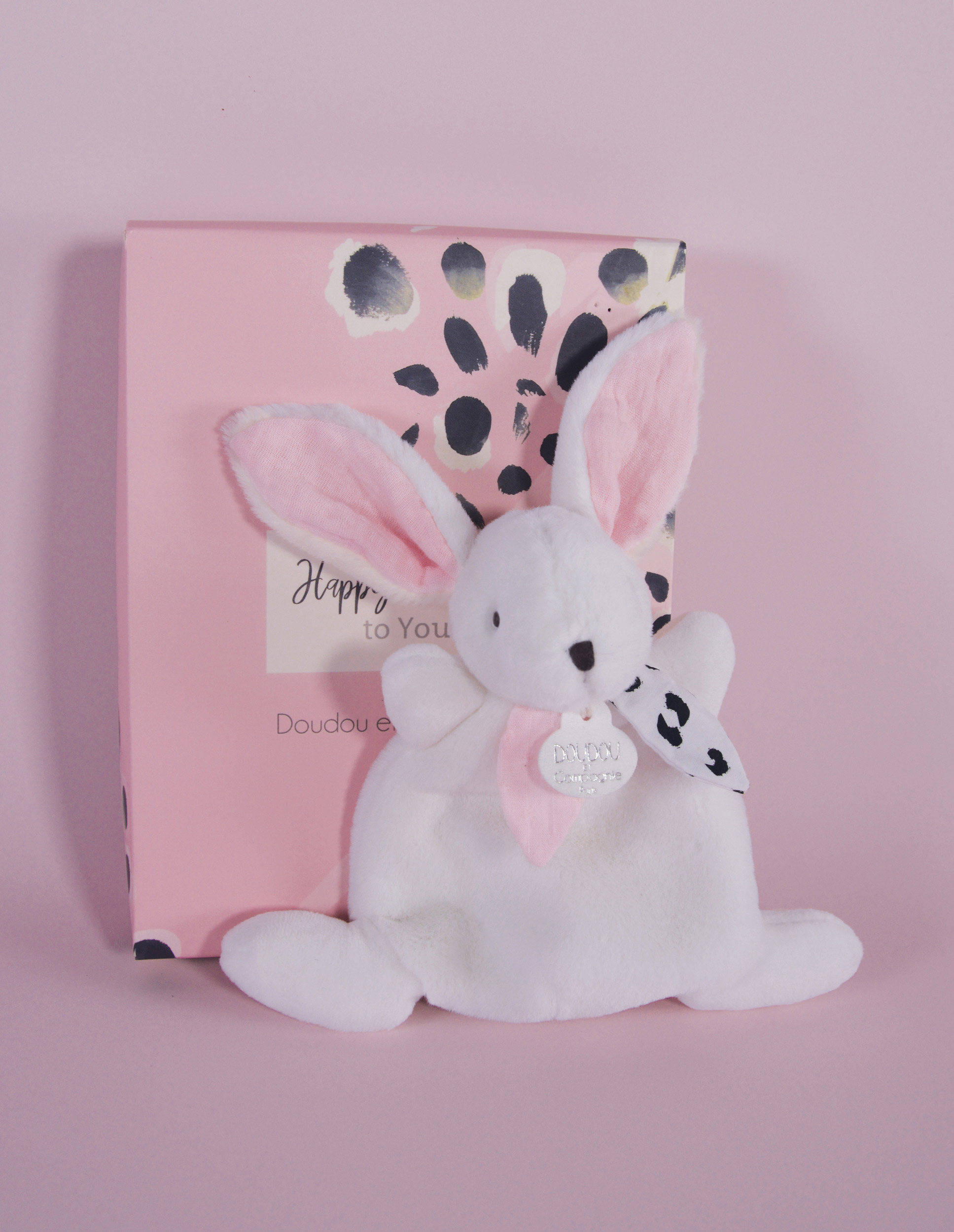 Комфортер Doudou et compagnie  кролик розовый Happy Blush 17 cm - фото 3