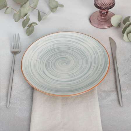 Тарелка Доляна керамическая обеденная «Искушение» d=22 см цвет серый