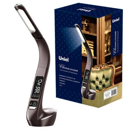 Светильник настольный Uniel TLD-566 Brown/LED/300Lm/4500K/Dimmer