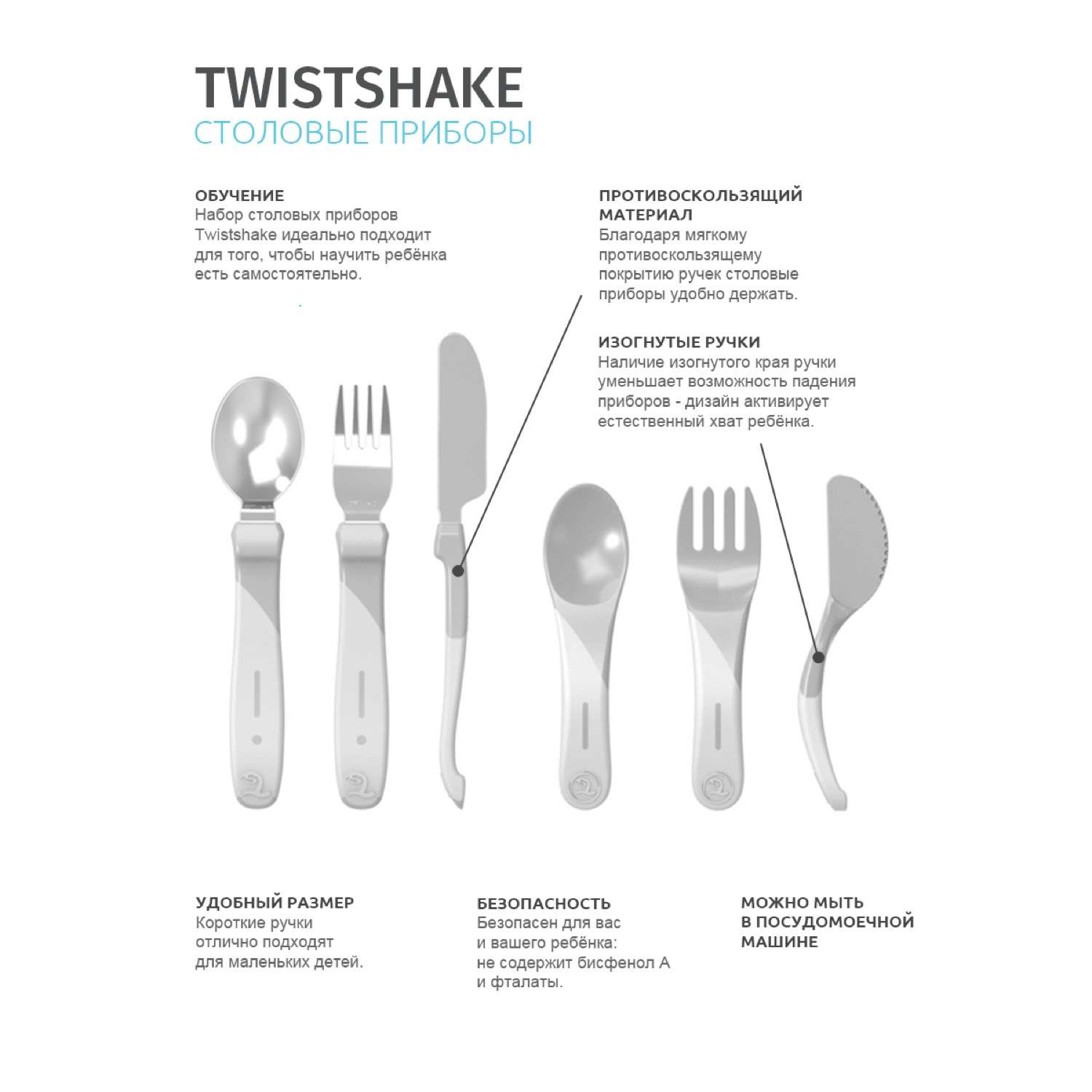 Набор приборов Twistshake Пастельный синий - фото 2