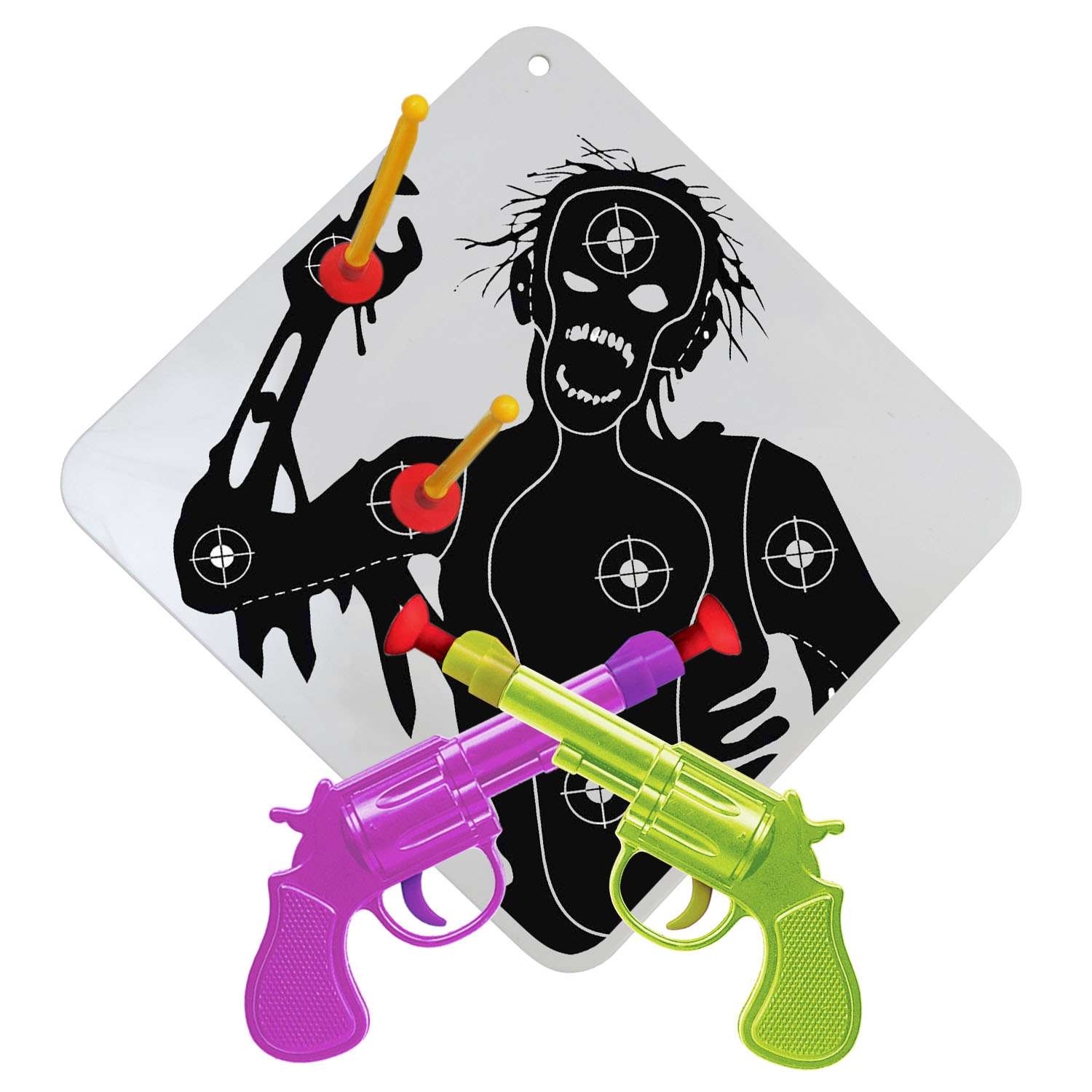 Игровой набор BAUER Охотник на зомби Пистолет 2шт с мишенью со стрелами на присосках - фото 1
