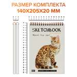 Скетчбук Проф-Пресс для акварели на гребне. Набор из 2 шт. А5 20 л. бумага 200 г/м2 Грация+рыбки кои