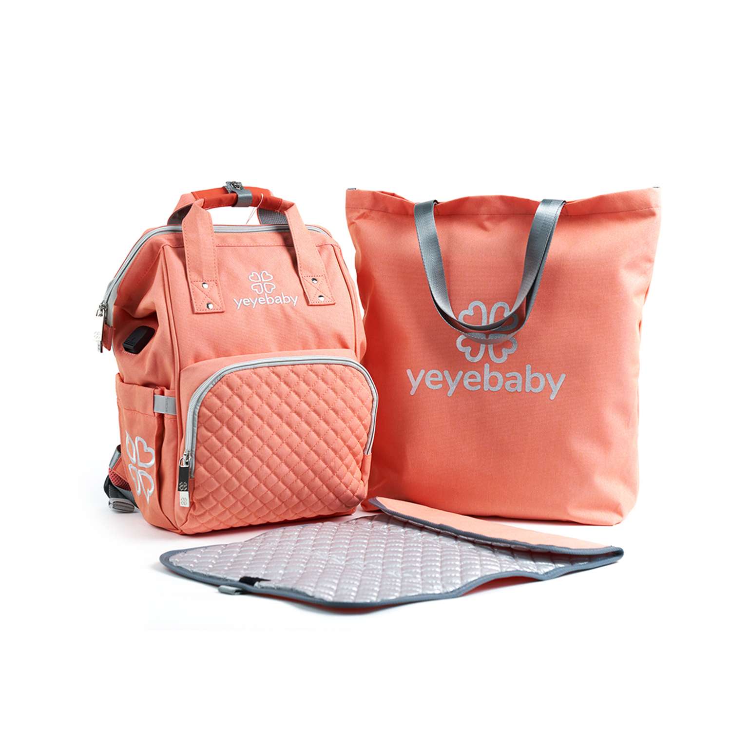Рюкзак для мамы yeyebaby коралловый - фото 1