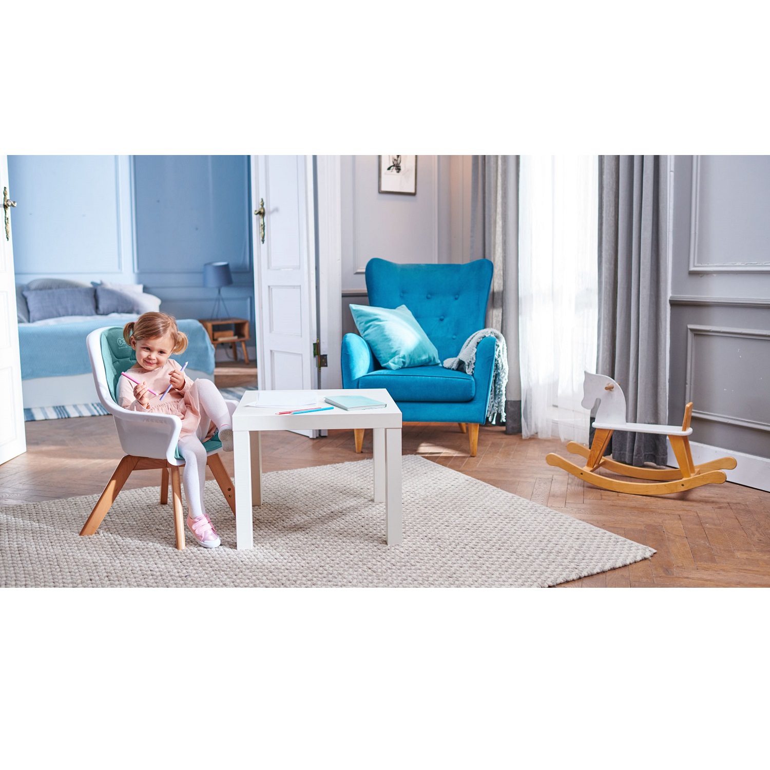 Стульчик для кормления Kinderkraft Tixi Turquoise - фото 14