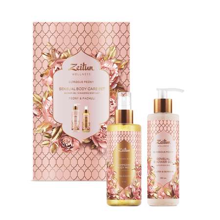 Подарочный набор Zeitun Gorgeous Peony Limited Collection гель для душа и спрей мист с ароматом пиона и пачули