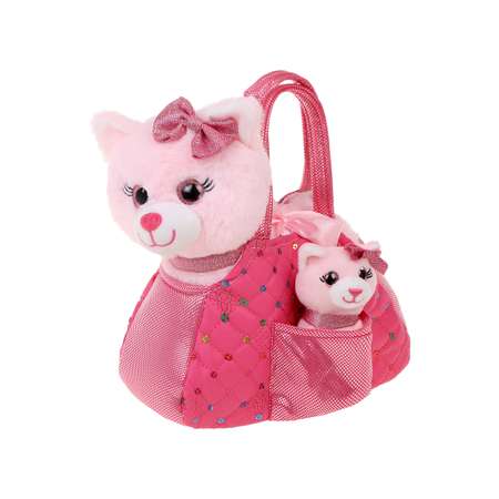 Игровой набор в сумочке Fluffy Family мама кошка и котенок