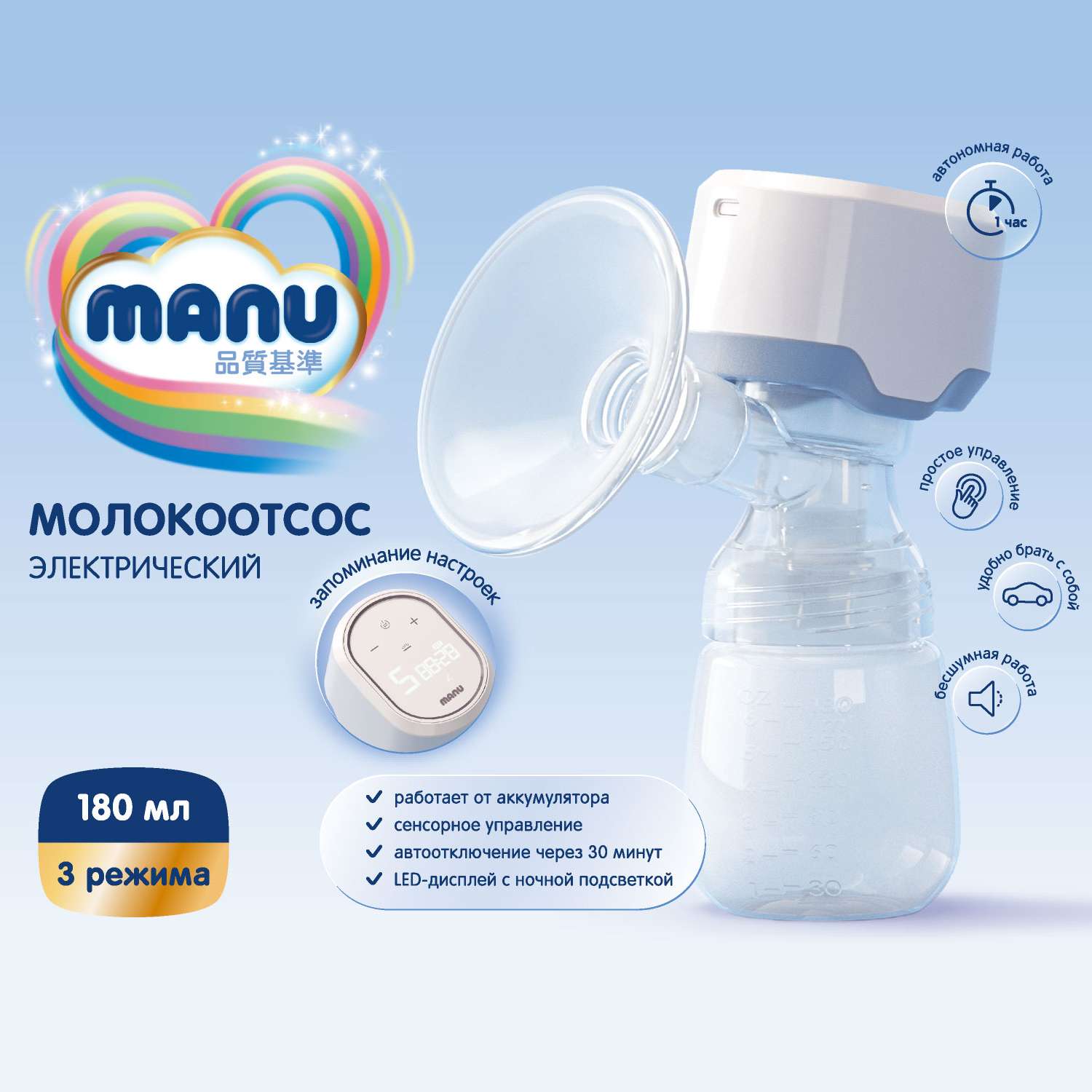 Молокоотсос MANU электрический MN-1035 - фото 1