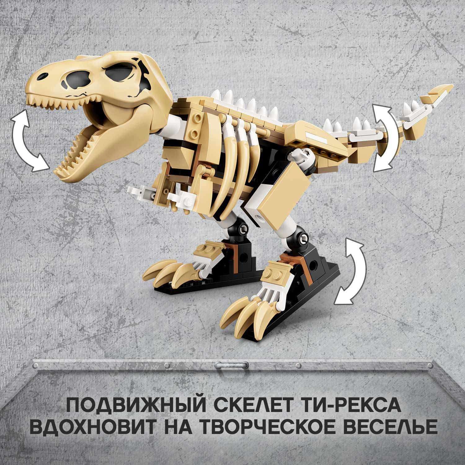 Конструктор LEGO Jurassic World Скелет тираннозавра на выставке 76940 - фото 6