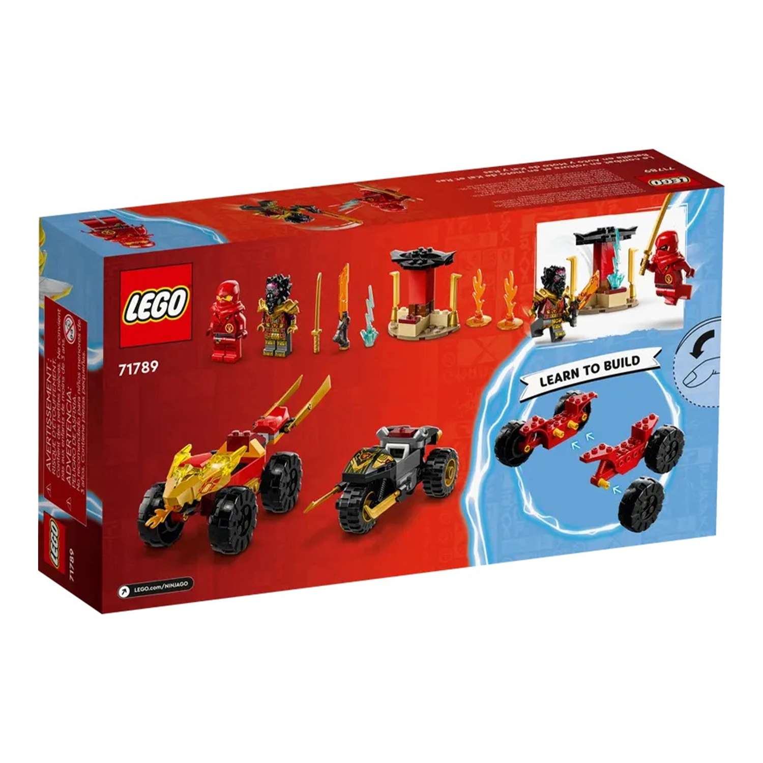 Конструктор LEGO Ninjago LEGO Битва автомобилей и мотоциклов между Каем и Гонкой 71789 - фото 3