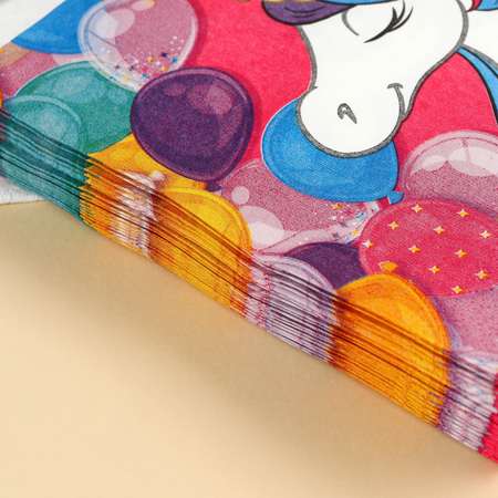 Салфетки бумажные Disney Минни и Единорог 33х33 см 20 шт. 3-х слойные
