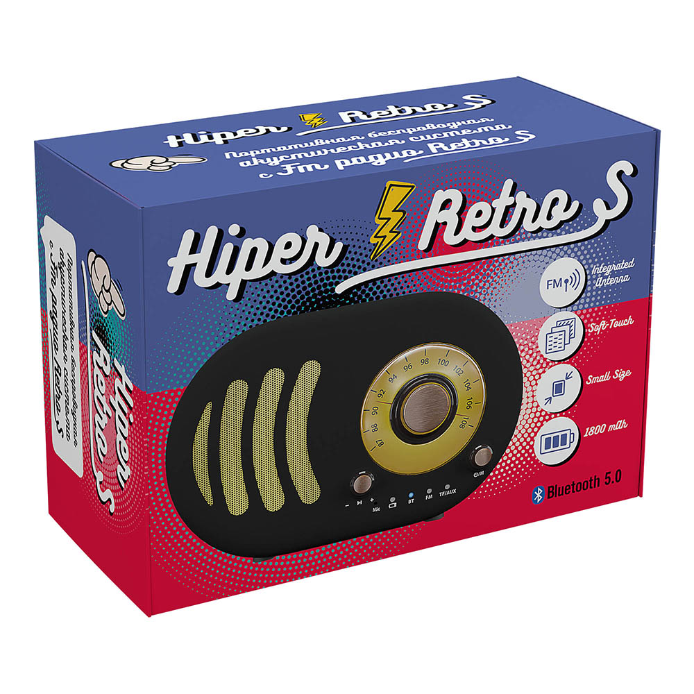 Беспроводная колонка Hiper Retro S Black - фото 5