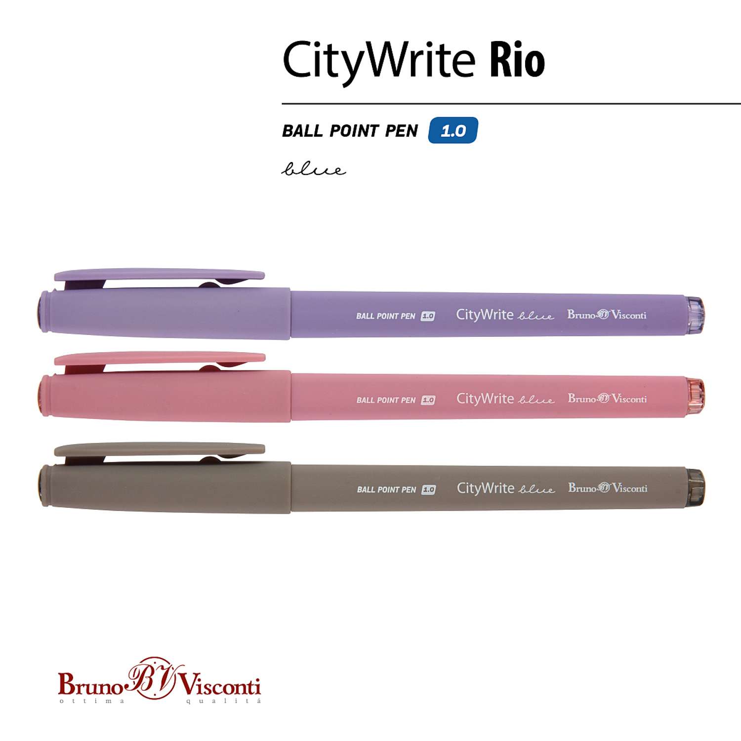 Набор из 5-ти шариковых ручек Bruno Visconti CityWrite Rio синии - фото 3