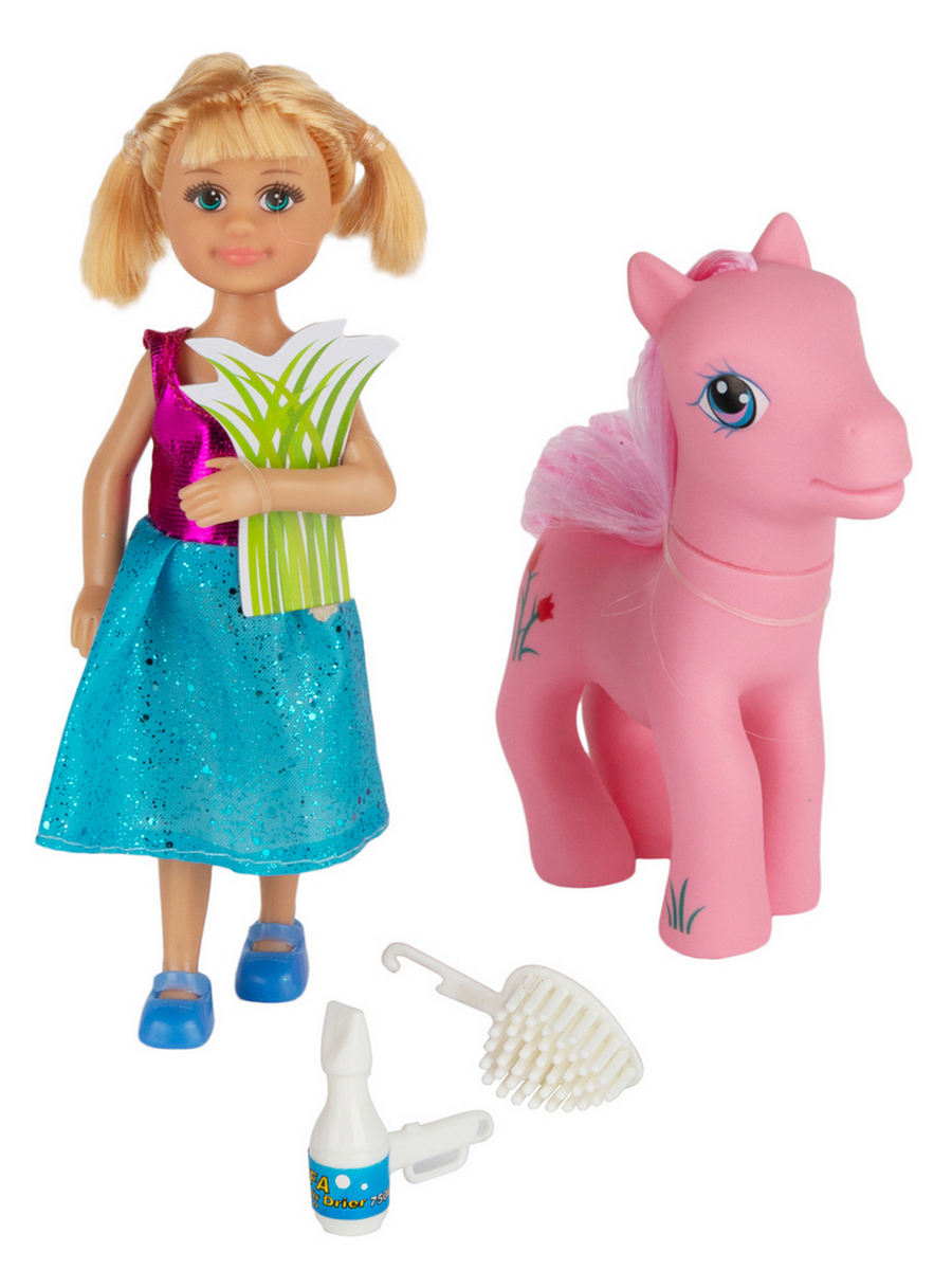 Кукла Defa Lucy Уход за лошадкой 15 см розовый 8303 //розовый - фото 1