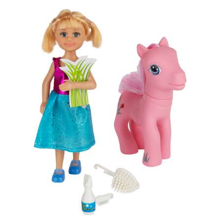 Кукла Defa Lucy Уход за лошадкой 15 см розовый