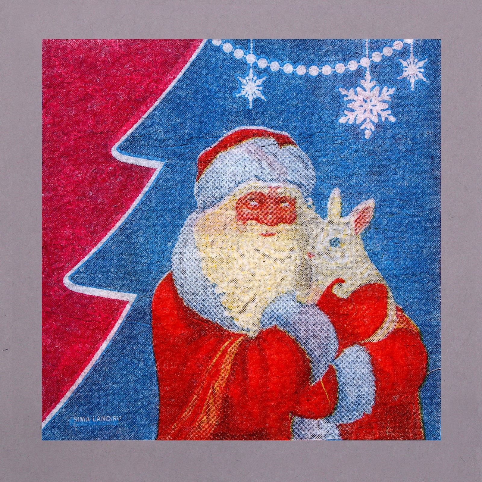 Салфетки бумажные Страна карнавалия однослойные «Дед Мороз» 24×24 см набор 100 штук - фото 2