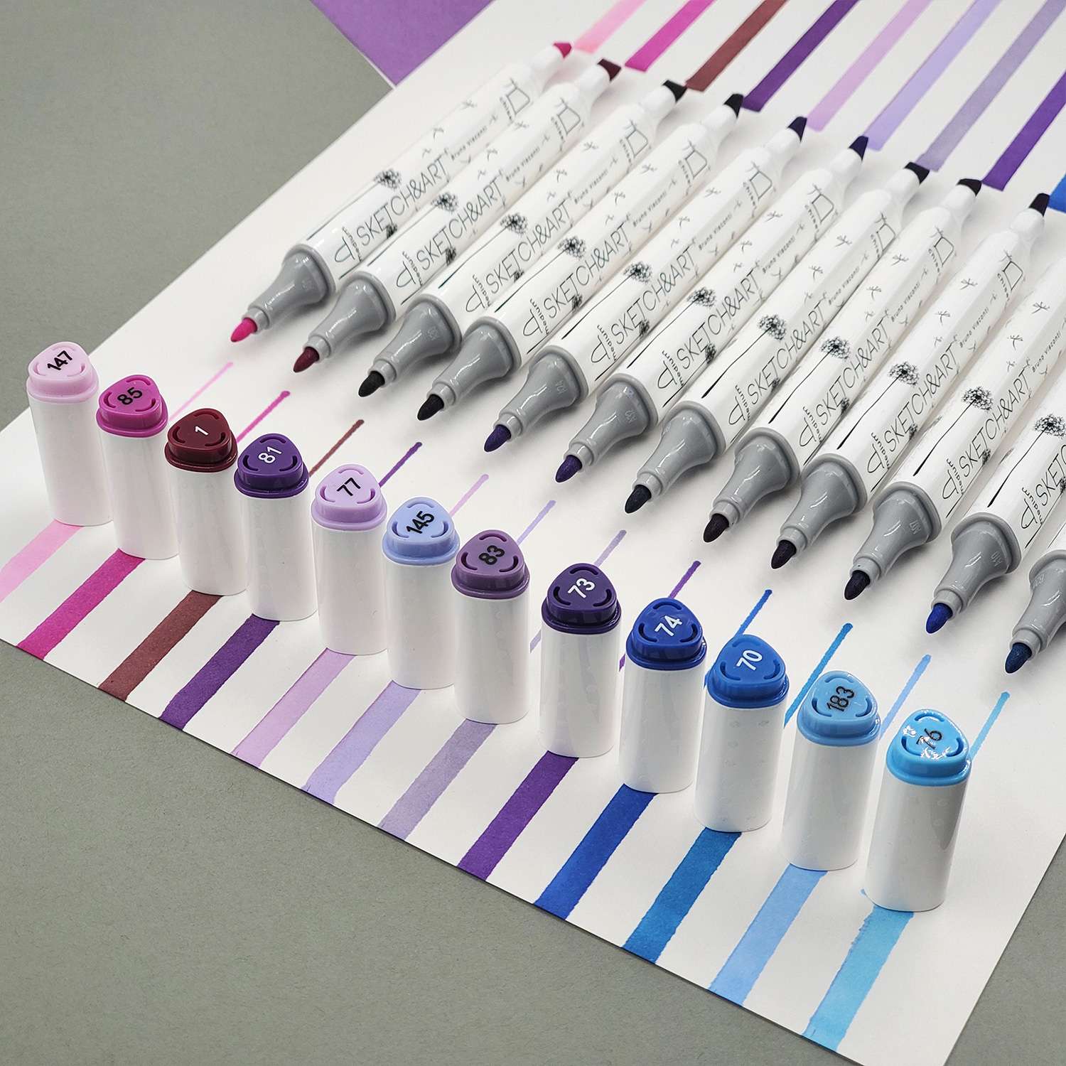 Набор скетч-маркеров Bruno Visconti Sketch Art двусторонние Мега 60 цветов в пластиковом пенале - фото 7