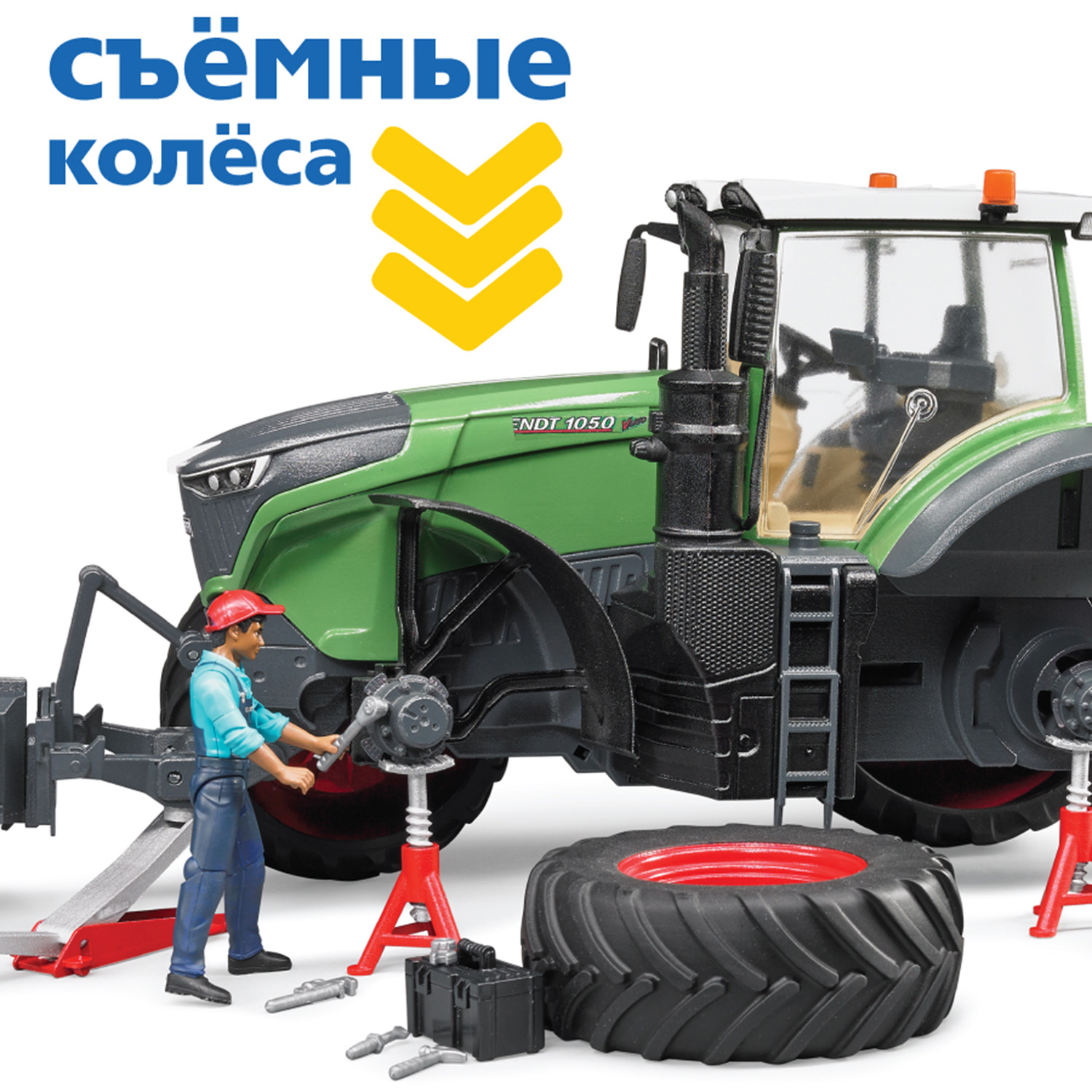 Трактор Bruder 1:16 фрикционный зеленый 04-041 - фото 7