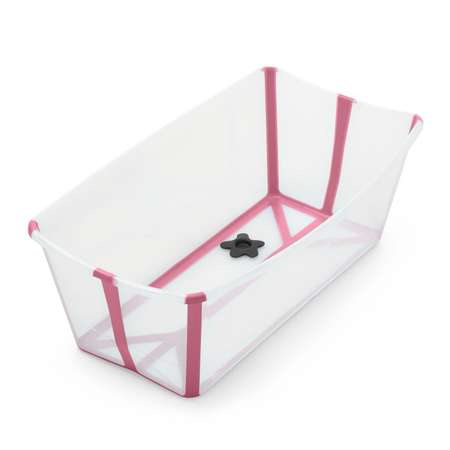 Ванночка Stokke Flexi Bath складная с горкой Прозрачный-Розовый