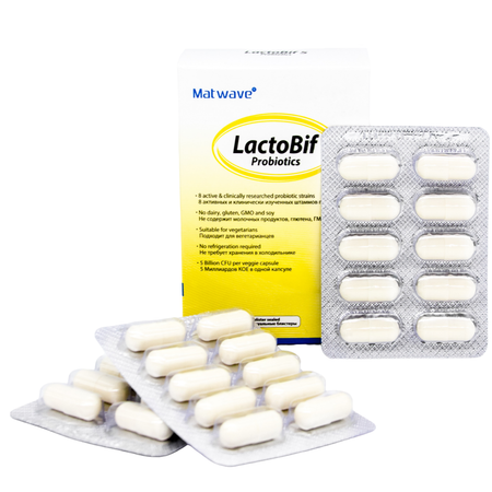 Пробиотики Matwave LactoBif Probiotics 5 млрд КОЕ капсулы 30 шт комплект 3 упаковки