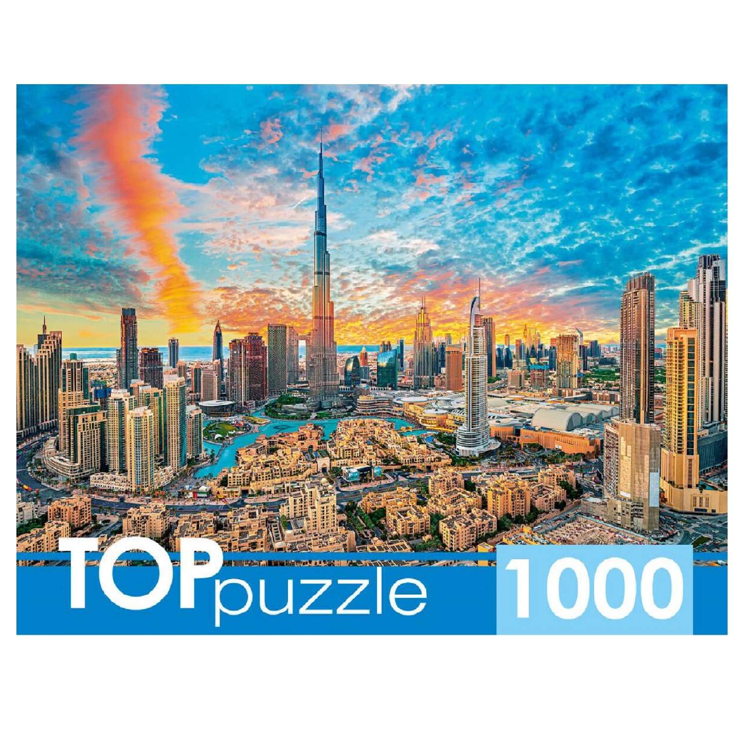 TOPpuzzle. Пазлы. Рыжий кот 1000 элементов.Закат в Дубае - фото 1