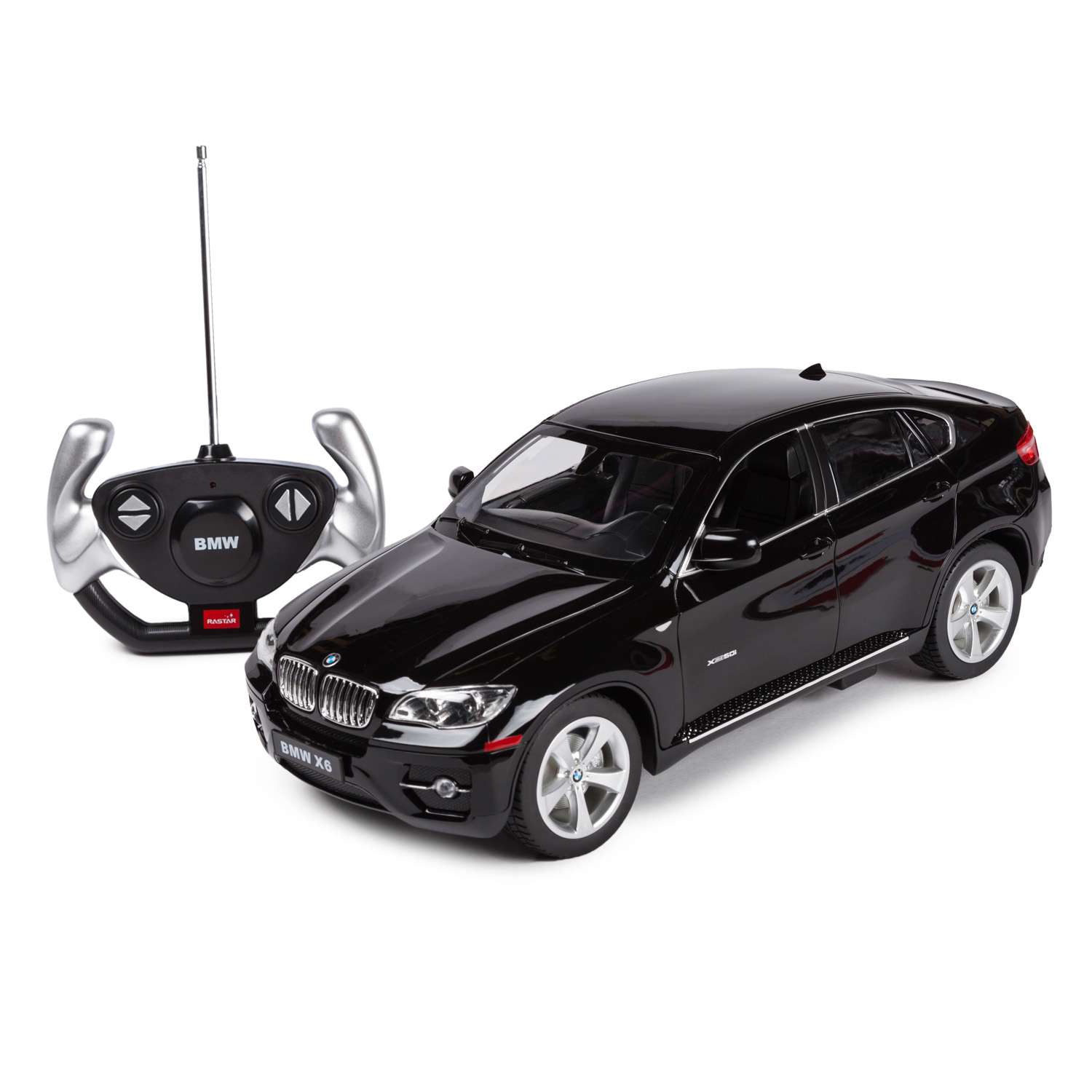 Машинка радиоуправляемая Rastar BMW X6 1:14 чёрная - фото 1