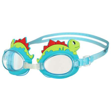 Очки для плавания ONLITOP детские «Динозаврик» и берушки. цвет голубой