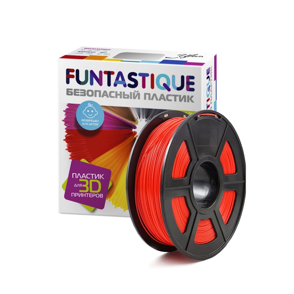 Пластик для 3D печати FUNTASTIQUE PETG 1.75 мм1 кг цвет Красный - фото 1