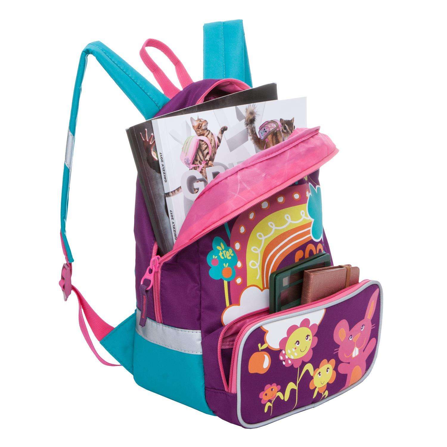 Рюкзак Grizzly для девочки Лиловая радуга - фото 4