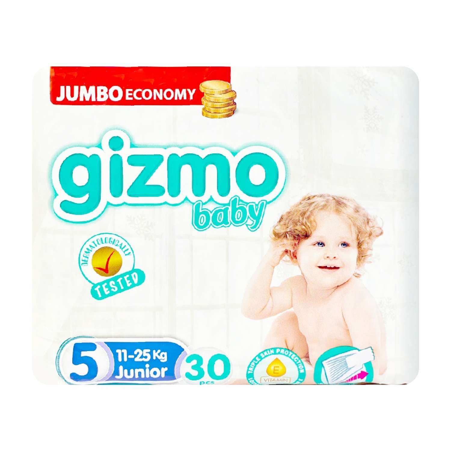 Подгузник одноразовый Gizmo Baby Junior 5 Jumbo 11-25 кг. 30шт. - фото 1