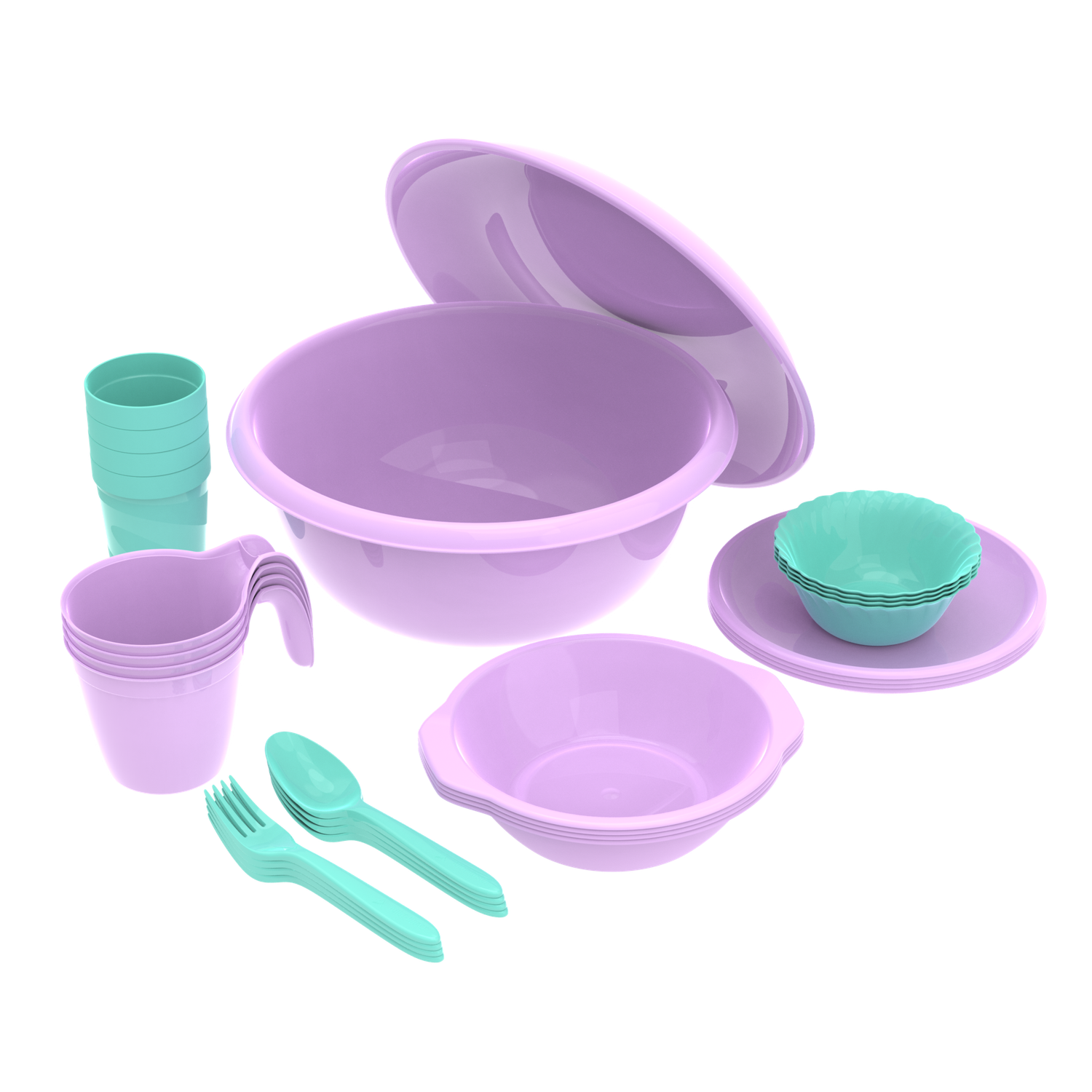 Набор посуды для пикника Альт-Пласт на 4 персон из 30 предметов - фото 4