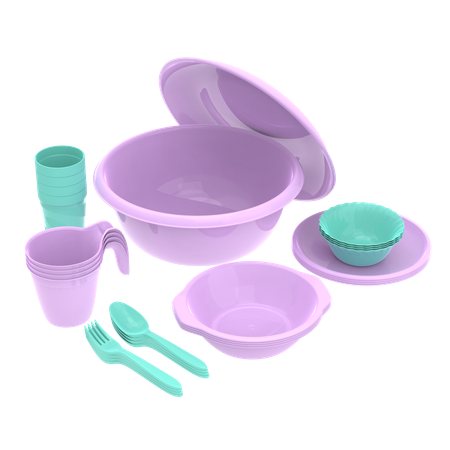Набор посуды для пикника Альт-Пласт на 4 персон из 30 предметов