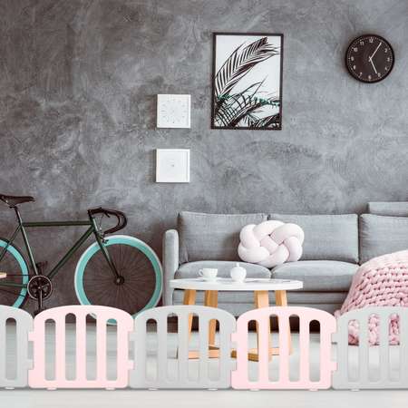 Детский манеж Ifam First Baby Room серый - розовый