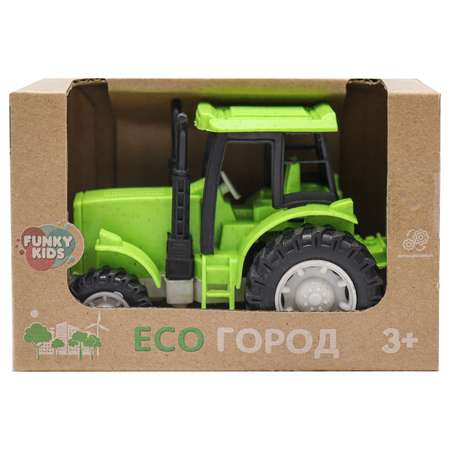 Игрушка Funky Toys Эко-Трактор с фрикц.механизмом 12 см Зеленый FT0416332-3