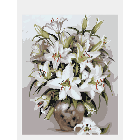 Картина по номерам 50х40 Selfica Белые лилии