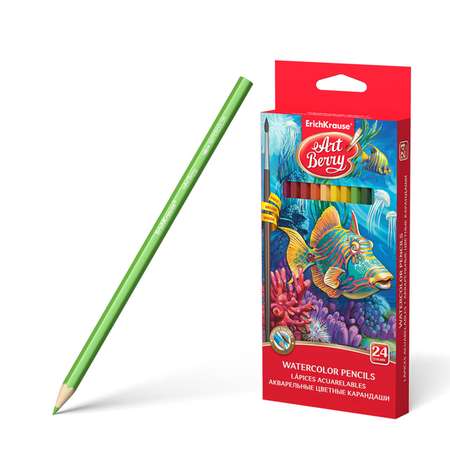 Акварельные карандаши Artberry 24 цвета с кисточкой
