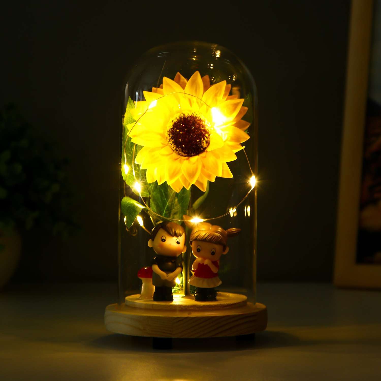 Ночник RISALUX колба «Цветок» LED от батареек 3хLR44 10х10х18.5 см - фото 3