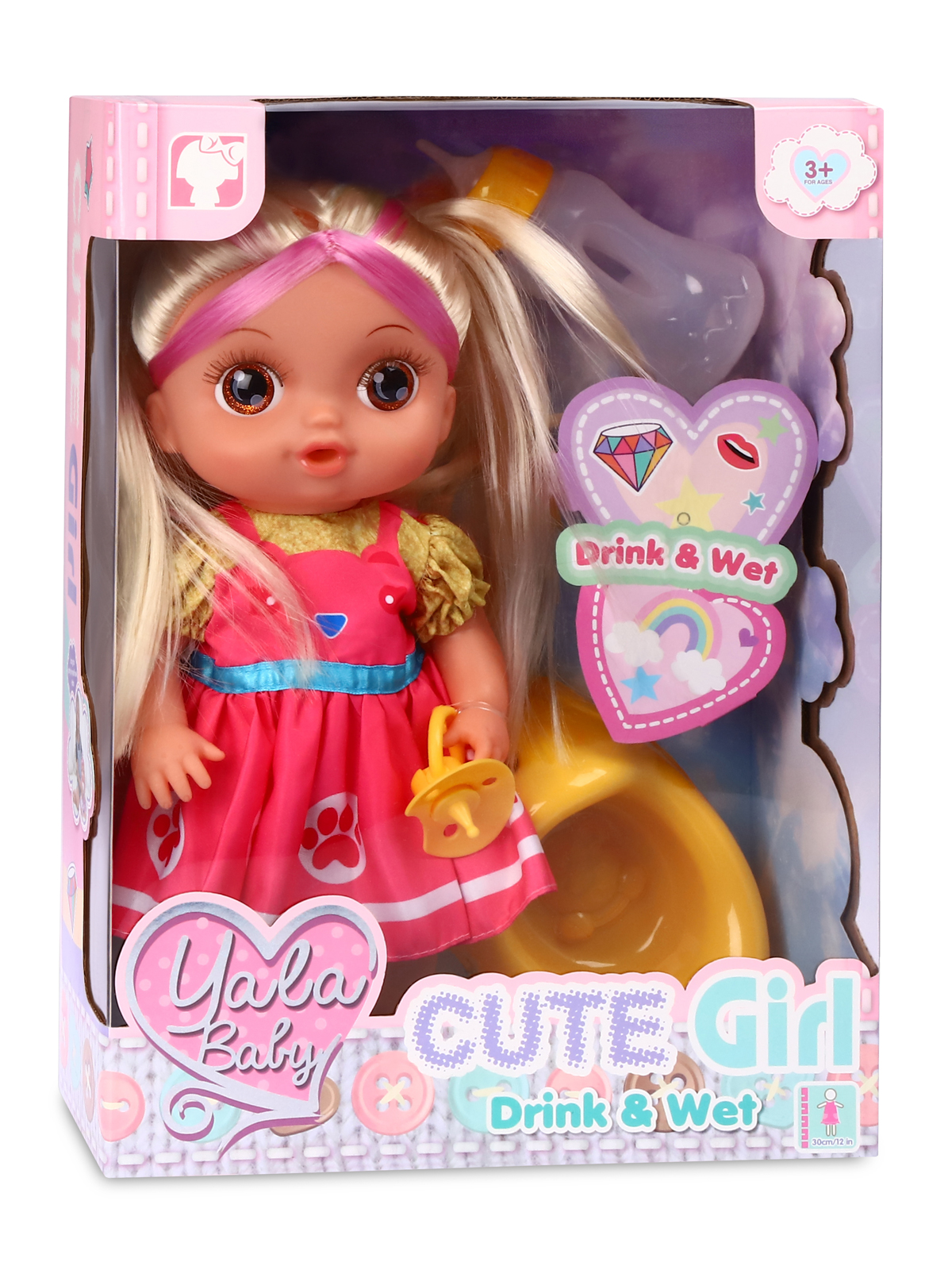 Кукла AMORE BELLO С розовыми волосами бутылочка желтый горшок соска JB0211646 - фото 15