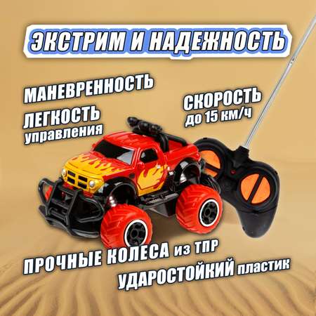 Машинка на пульте управления 1TOY Спортавто Пикап с световыми эффектами красный