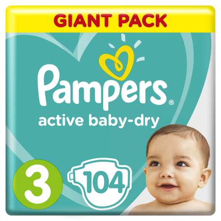 Подгузники Pampers Active Baby-Dry 3 6-10кг 104шт