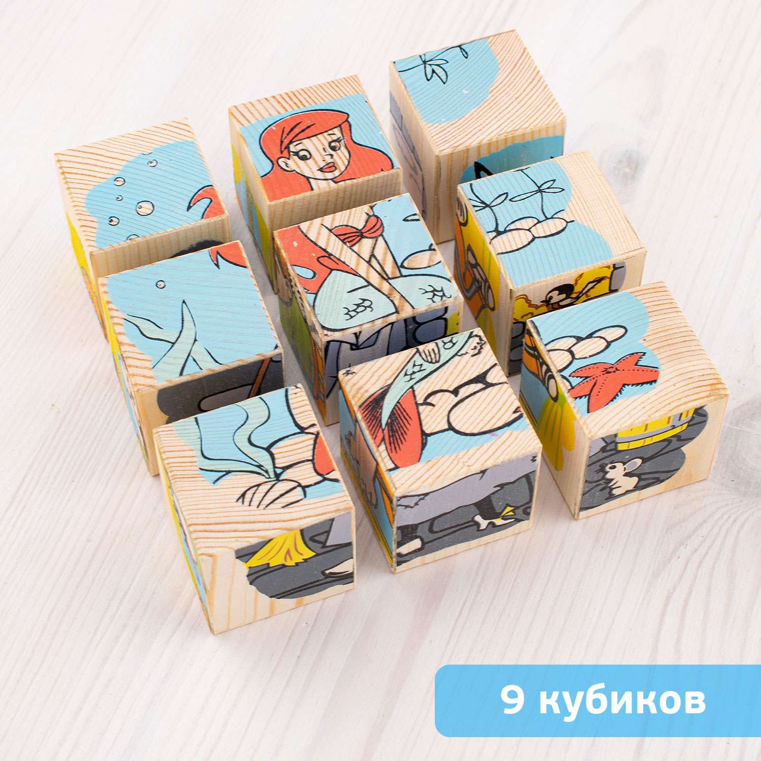 Кубики для детей Томик Герои сказок 9 штук 4444-2 - фото 6