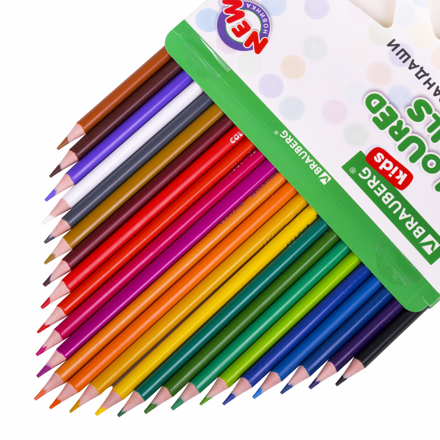 Карандаши цветные Brauberg для рисования набор 24 штуки мягкие - фото 5