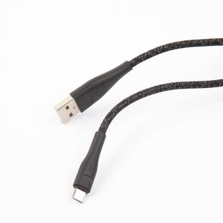 Дата-Кабель USAMS SJ396 USB - micro USB 2метра нейлоновая оплетка черный