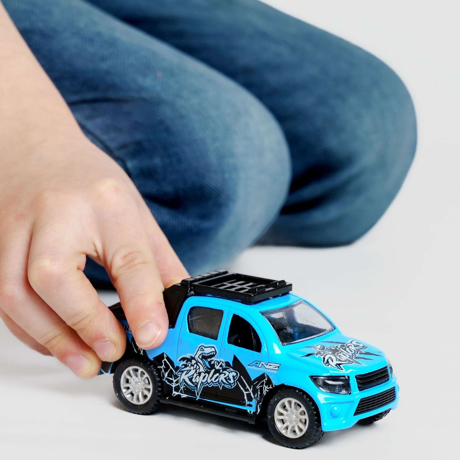 Машинка AUTOGRAND Pickup синяя детская металлическая с инерционным механизмом развивающая крутая 12 см 88541 - фото 2