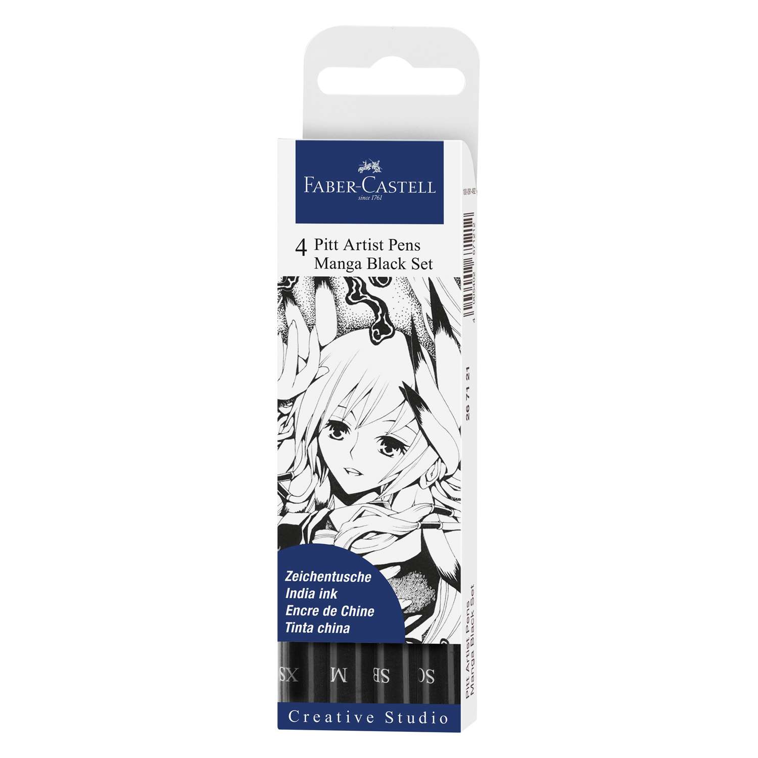 Набор капиллярных ручек FABER CASTELL Pitt Artist Pens Manga черный 4 шт - фото 1