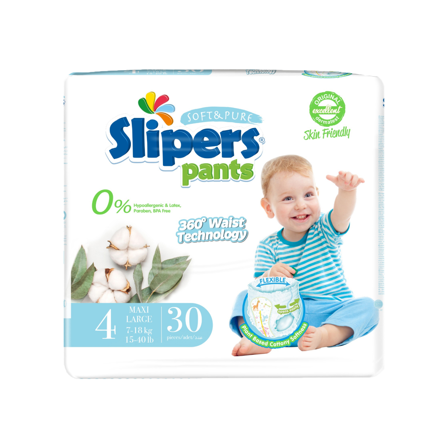 Трусики-подгузники Slipers размер 4 L (7 - 18 кг) 30 шт SP90822 - фото 1