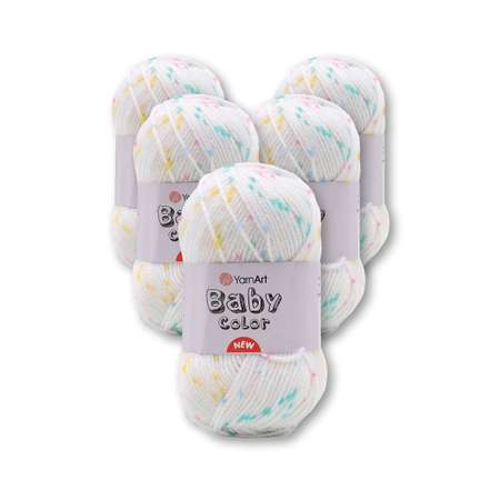 Пряжа для вязания YarnArt Baby color 50гр 150м акрил мягкая приятная 5 мотков 214 принт