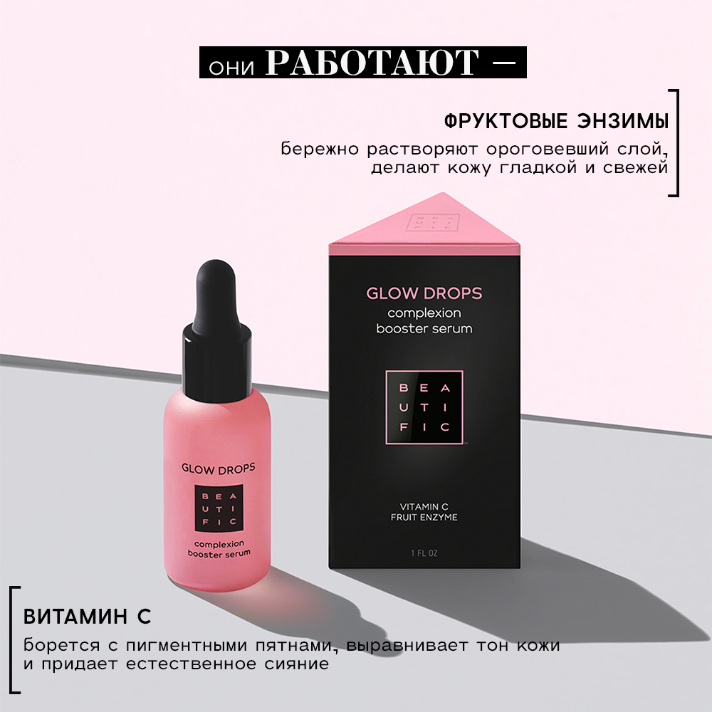 Сыворотка для лица BEAUTIFIC Glow Drops с витамином С 30мл - фото 4