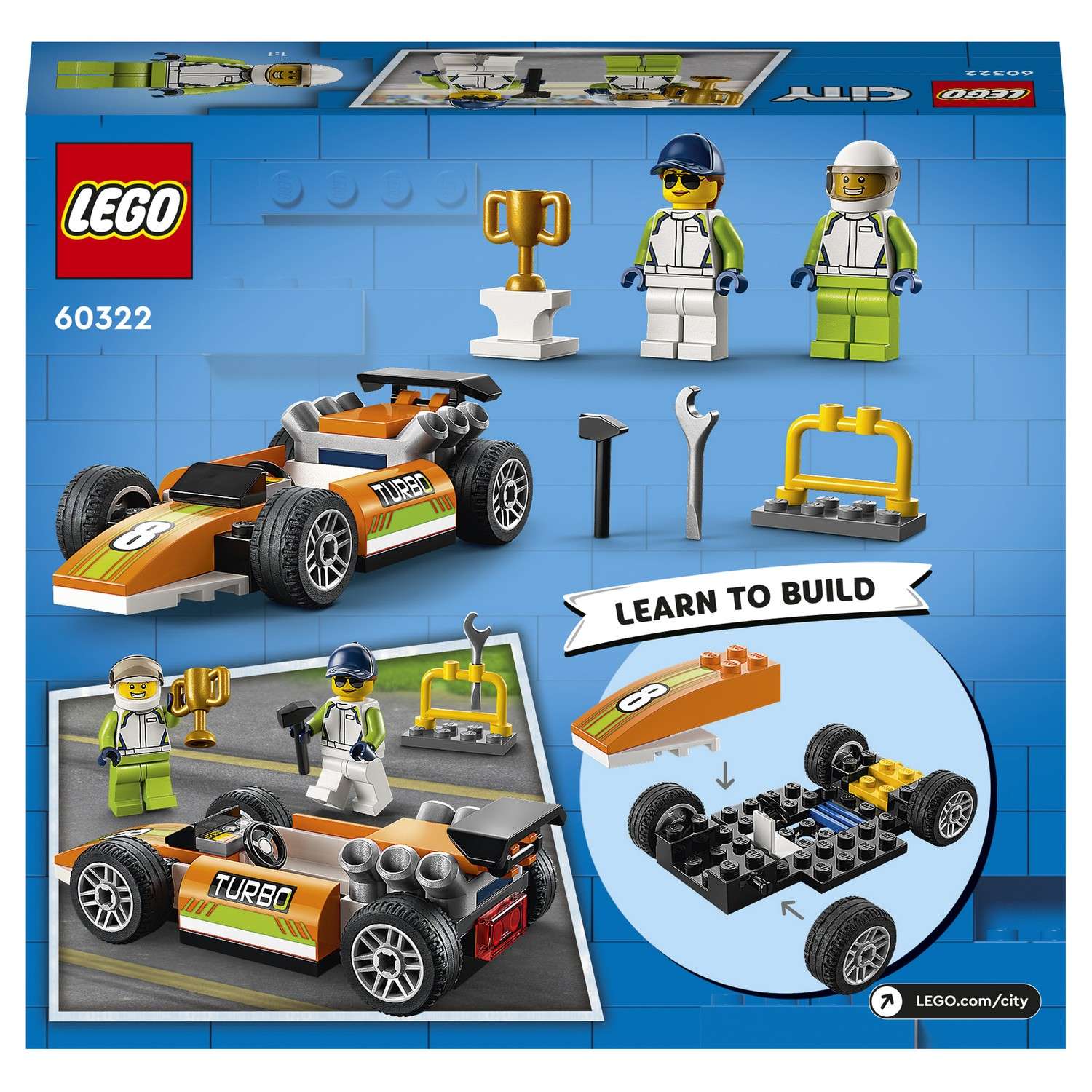 Конструктор LEGO City Great Vehicles Гоночный автомобиль 60322 - фото 3
